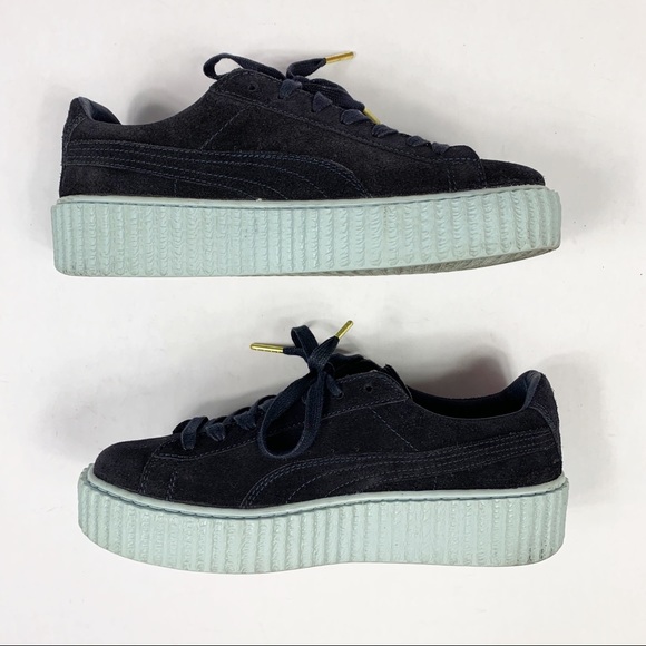 Puma Fenty Rihanna Suede Creepers Peacoat 361005 - Picture 3 of 11